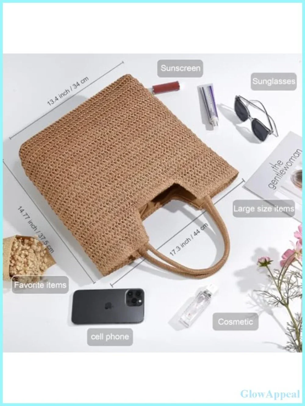 Straw Beach Tote Bag for Women Summer Woven Shoulder Hobo Purse
